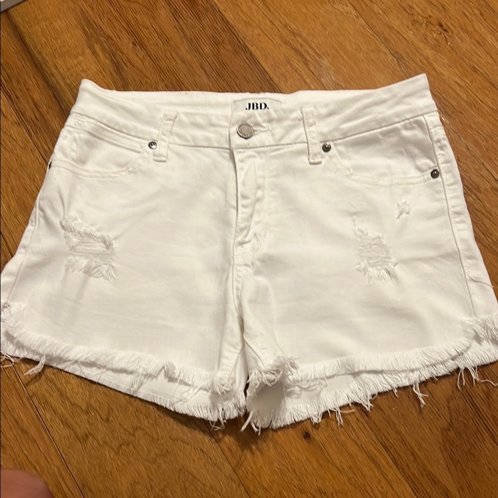JBD White Distressed Denim Shorts